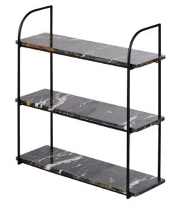 Maisons Du Monde Étagères Etagère Murale En Marbre Et Métal Noir