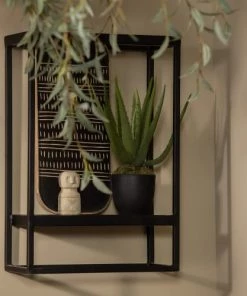 Woood Étagères Étagère Murale En Métal 40x60cm Noir -Vaisseliers Soldes Magasin etagere murale en metal 40x60cm noir 2