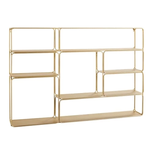 Maisons Du Monde Étagères Étagère Murale En Métal Doré 2 Maisons Du Monde Étagères Étagère Murale En Métal Doré – Image 2