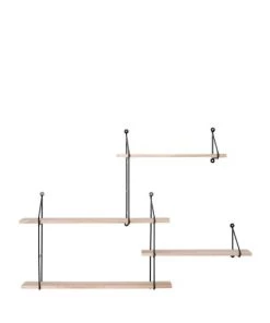 House Nordic Étagères Étagère Murale En Métal Et Bois Clair