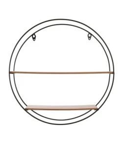 Casâme Étagères Étagère Murale En Métal Filaire Avec 2 Plateaux - Beige Et Noir -Vaisseliers Soldes Magasin etagere murale en metal filaire avec 2 plateaux beige et noir 1