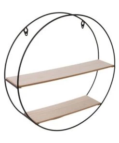 Casâme Étagères Étagère Murale En Métal Filaire Avec 2 Plateaux - Beige Et Noir -Vaisseliers Soldes Magasin etagere murale en metal filaire avec 2 plateaux beige et noir 3