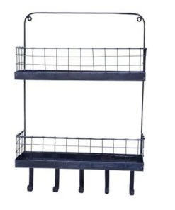 Maison Tilleul Étagères Etagère Murale En Métal Grillagé Noir