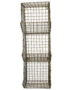 Maison Tilleul Étagères Etagère Murale En Métal Grillagé Or