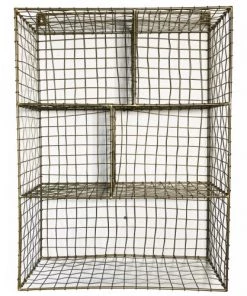 Maison Tilleul Étagères Etagère Murale En Métal Grillagé Or