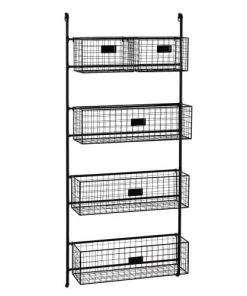 Maisons Du Monde Étagères Étagère Murale En Métal Noir Avec 5 Paniers Amovibles