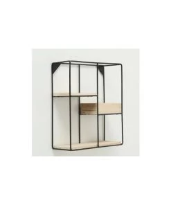Wadiga Étagères Étagère Murale En Métal Noir Et Bois 31x35x11 9 Wadiga Étagères Étagère Murale En Métal Noir Et Bois 31x35x11 -Vaisseliers Soldes Magasin etagere murale en metal noir et bois 31x35x11 4