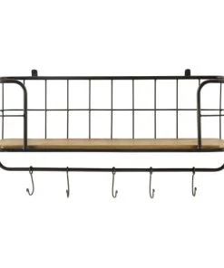 Maisons Du Monde Étagères Étagère Murale En Métal Noir Et Manguier