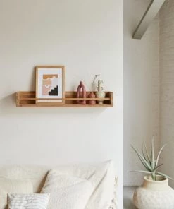 Tikamoon Étagères Etagère Murale En Teck Massif 100 Cm