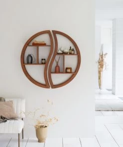 Tikamoon Étagères Etagère Murale En Teck Massif