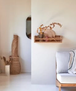 Tikamoon Étagères Etagère Murale En Teck Massif 60 Cm