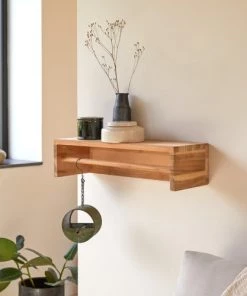 Tikamoon Étagères Etagère Murale En Teck Massif 60 Cm -Vaisseliers Soldes Magasin etagere murale en teck massif 60 cm 4