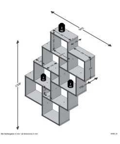 Calicosy Étagères Etagère Murale Flottante 11 Compartiments - Blanc -Vaisseliers Soldes Magasin etagere murale flottante 11 compartiments blanc 3