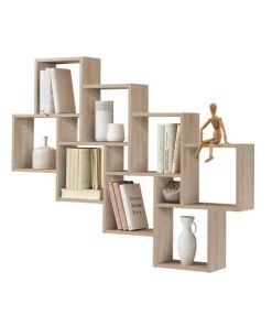 Calicosy Étagères Etagère Murale Flottante 11 Compartiments - Marron -Vaisseliers Soldes Magasin etagere murale flottante 11 compartiments marron 3