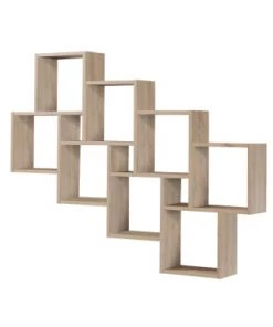 Calicosy Étagères Etagère Murale Flottante 11 Compartiments - Marron -Vaisseliers Soldes Magasin etagere murale flottante 11 compartiments marron 5