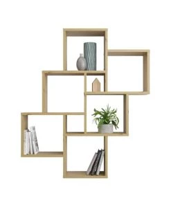 Calicosy Étagères Étagère Murale Flottante 8 Compartiments - Aspect Chêne Artisan -Vaisseliers Soldes Magasin etagere murale flottante 8 compartiments aspect chene artisan 2