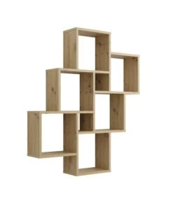 Calicosy Étagères Étagère Murale Flottante 8 Compartiments - Chêne Vielli -Vaisseliers Soldes Magasin etagere murale flottante 8 compartiments aspect chene artisan 4