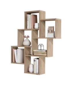 Calicosy Étagères Étagère Murale Flottante 8 Compartiments - Marron -Vaisseliers Soldes Magasin etagere murale flottante 8 compartiments marron 5