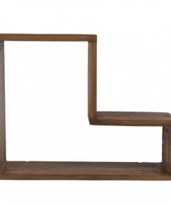 MACABANE Étagères Etagère Murale Forme "L" 1 Niche En Teck Recyclé