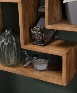 MACABANE Étagères Etagère Murale Forme "L" 1 Niche En Teck Recyclé -Vaisseliers Soldes Magasin etagere murale forme l 1 niche en teck recycle 4