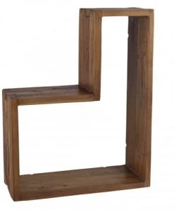 MACABANE Étagères Etagère Murale Forme "L" 1 Niche En Teck Recyclé -Vaisseliers Soldes Magasin etagere murale forme l 1 niche en teck recycle 5