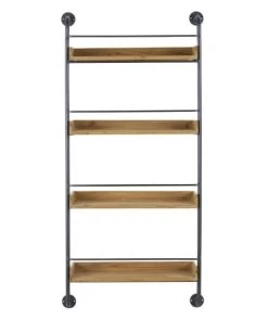 Maisons Du Monde Étagères Etagère Murale Industrielle En Sapin Massif Et Métal Gris Anthracite