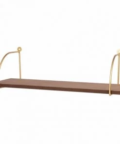 Maisons Du Monde Étagères Etagère Murale Marron Et Métal Doré