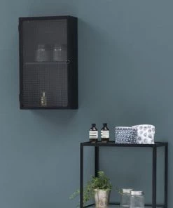 Decoclico Factory Étagères Etagère Murale Métal Et Verre Armé Noir -Vaisseliers Soldes Magasin etagere murale metal et verre arme noir 2