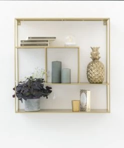 Decoclico Factory Étagères Etagère Murale Métal Filaire Or -Vaisseliers Soldes Magasin etagere murale metal filaire or 2