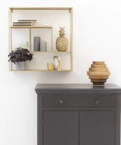 Decoclico Factory Étagères Etagère Murale Métal Filaire Or -Vaisseliers Soldes Magasin etagere murale metal filaire or 3