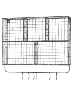 Maison Tilleul Étagères Etagère Murale Métal Grillagé Gris