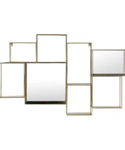 Maisons Du Monde Étagères Étagère Murale Miroir En Métal Doré