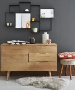 Maisons Du Monde Étagères Étagère Murale Miroir En Métal Noir -Vaisseliers Soldes Magasin etagere murale miroir en metal noir 1000 5 0 176669 4