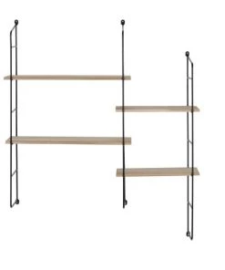 Maisons Du Monde Étagères Etagère Murale Modulable En Bois D'acacia Marron Et Métal Noir