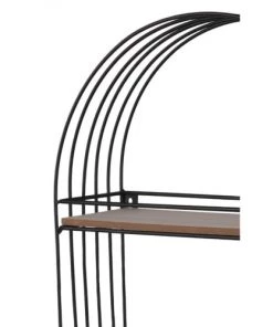 Fornord Étagères Étagère Murale Ovale 2 Niveaux Métal Et Bois 30,5x10,5x50,5cm -Vaisseliers Soldes Magasin etagere murale ovale 2 niveaux metal et bois 30 5x10 5x50 5cm 2