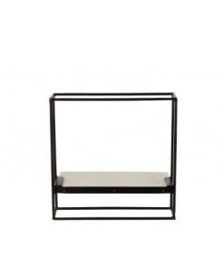 LANADECO Étagères Étagère Murale Planche Fer/marbre Noir/blanc 35x35cm -Vaisseliers Soldes Magasin etagere murale planche fer marbre noir blanc 35x35cm 3
