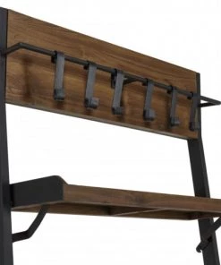 MACABANE Étagères Etagère Murale Plateaux 4 Niveaux En Teck Recyclé Métal Noir -Vaisseliers Soldes Magasin etagere murale plateaux 4 niveaux en teck recycle metal noir 4