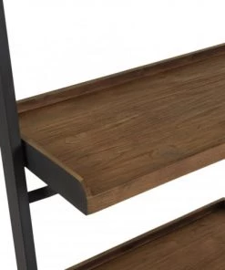 MACABANE Étagères Etagère Murale Plateaux 4 Niveaux En Teck Recyclé Métal Noir -Vaisseliers Soldes Magasin etagere murale plateaux 4 niveaux en teck recycle metal noir 5