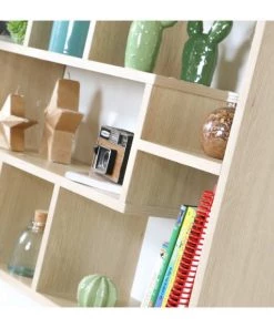 Casâme Étagères Étagère Murale Rectangulaire 7 Niches Décor Bois - L76 X H48cm -Vaisseliers Soldes Magasin etagere murale rectangulaire 7 niches decor bois l76 x h48cm 5