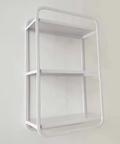 Decoclico Factory Étagères Etagère Murale Rectangulaire Métal Blanc -Vaisseliers Soldes Magasin etagere murale rectangulaire metal blanc 4