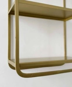 Decoclico Factory Étagères Etagère Murale Rectangulaire Métal Or -Vaisseliers Soldes Magasin etagere murale rectangulaire metal or 2