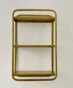 Decoclico Factory Étagères Etagère Murale Rectangulaire Métal Or -Vaisseliers Soldes Magasin etagere murale rectangulaire metal or 3