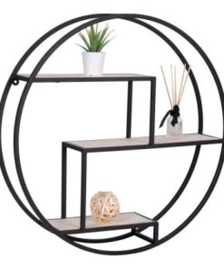 Meubles & Design Étagères Étagère Murale Ronde 62cm En Métal -Vaisseliers Soldes Magasin etagere murale ronde 62cm en metal 3