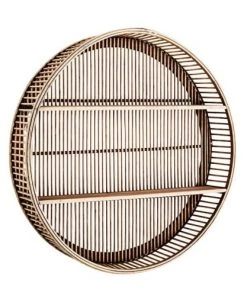 Madam Stoltz Étagères Étagère Murale Ronde En Bambou Beige