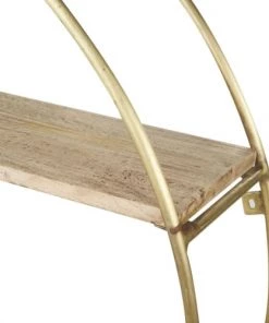 Maisons Du Monde Étagères Etagère Murale Ronde En Bois De Manguier Et Métal Doré -Vaisseliers Soldes Magasin etagere murale ronde en bois de manguier et metal dore 1000 1 19 222854 3