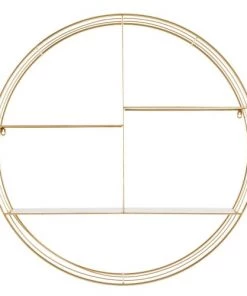 Maisons Du Monde Étagères Étagère Murale Ronde En Métal Doré