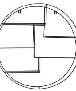 Decoclico Factory Étagères Etagère Murale Ronde Métal Filaire Noir