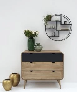 Decoclico Factory Étagères Etagère Murale Ronde Noir -Vaisseliers Soldes Magasin etagere murale ronde noir 2
