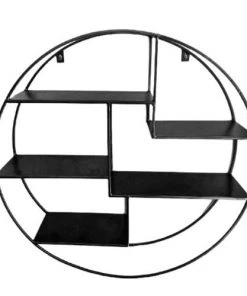 Decoclico Factory Étagères Etagère Murale Ronde Noir