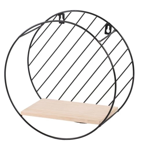 Fornord Étagères Étagère Murale Ronde Noir D29cm 3 Fornord Étagères Étagère Murale Ronde Noir D29cm – Image 3